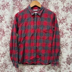 American Eagle Red Plaid Flannel Shirt Slim Fit Large